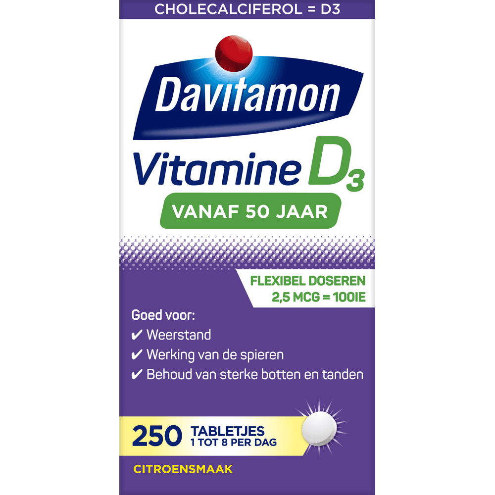 Davitamon Vitamine D3 vanaf 50 jaar 2,5 µg 250 tabletten